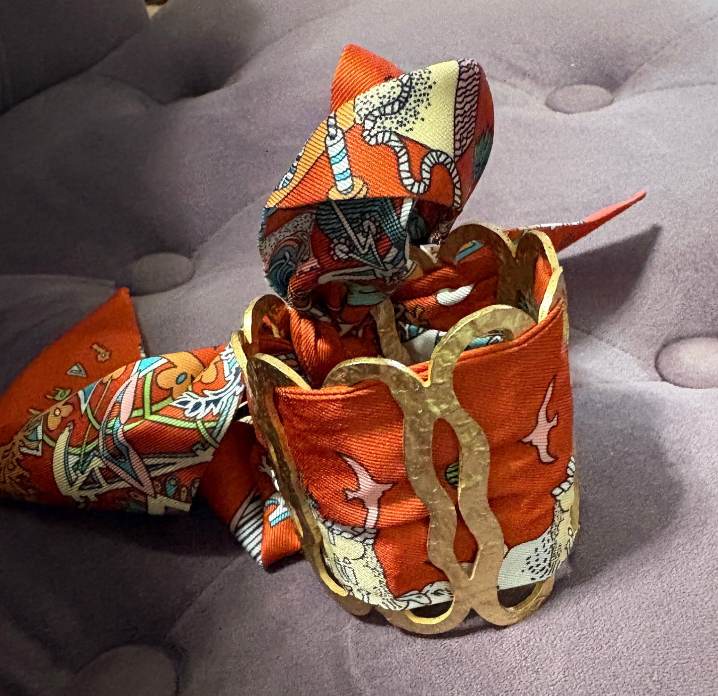 Orange Scarf Bracelet