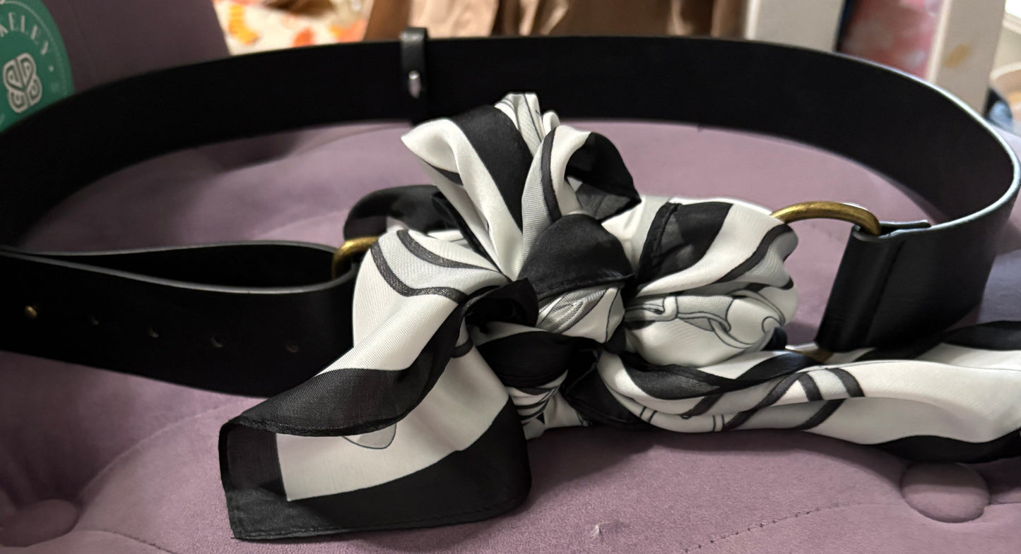 Black/White Scarf Belt
