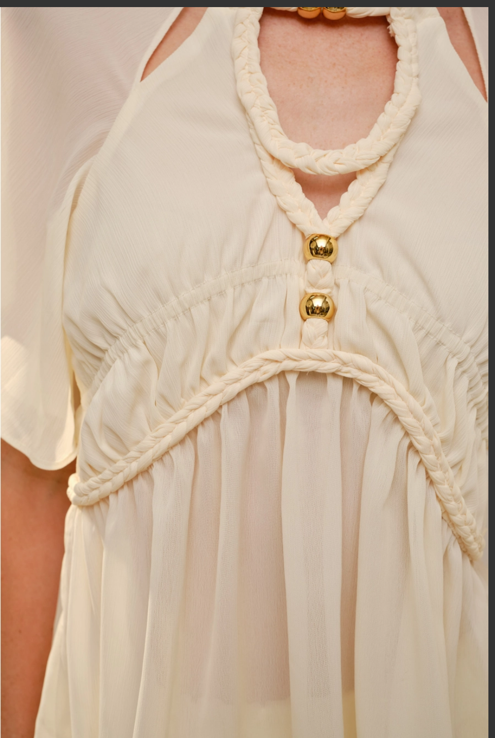 Ivory Braided Bead Top