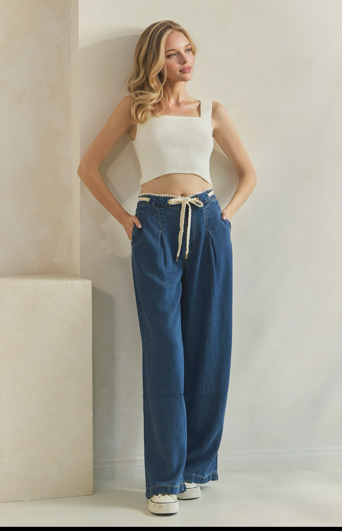 Fringe Loop Belt Pants