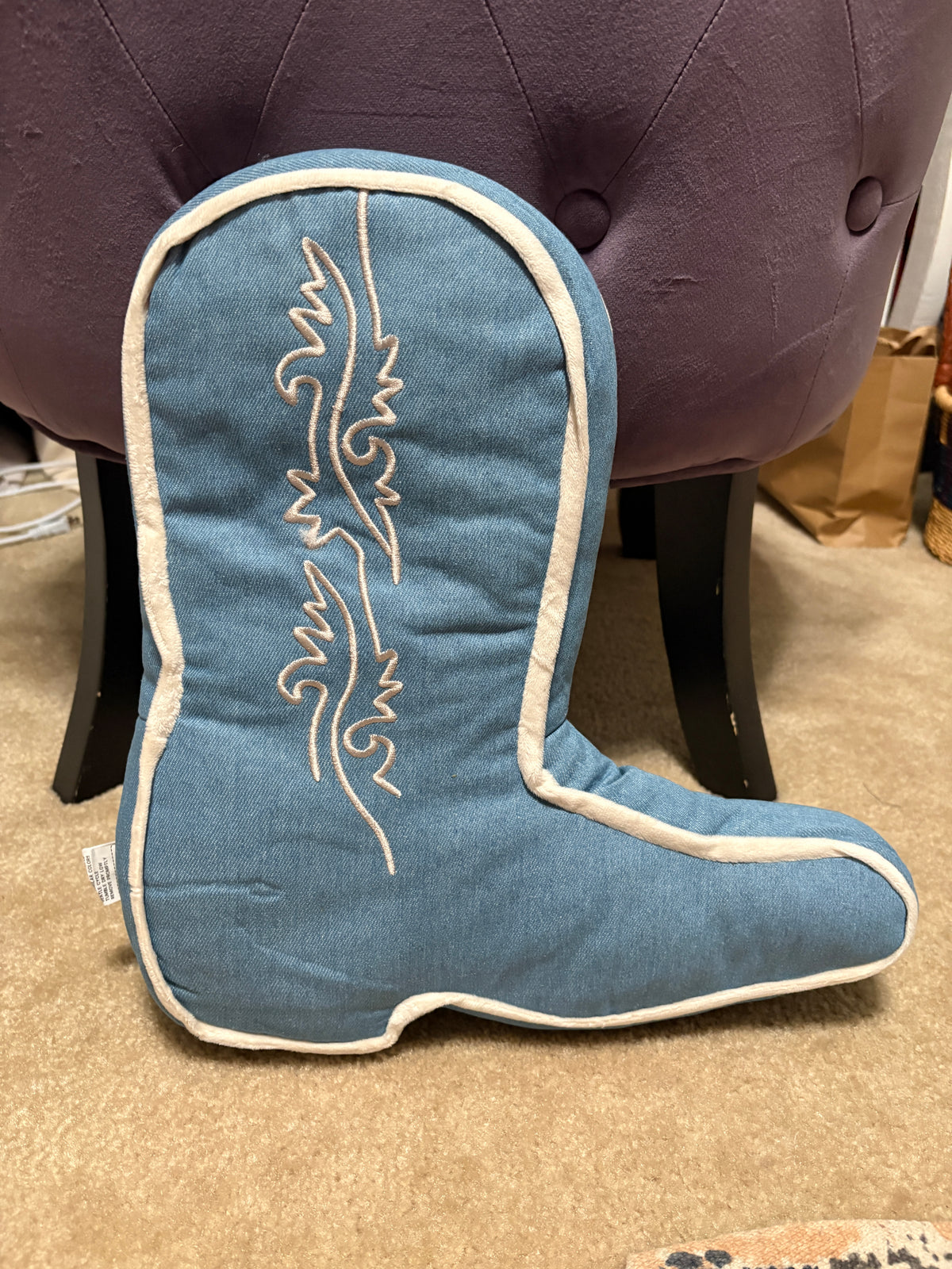 Denim Boot Pillow