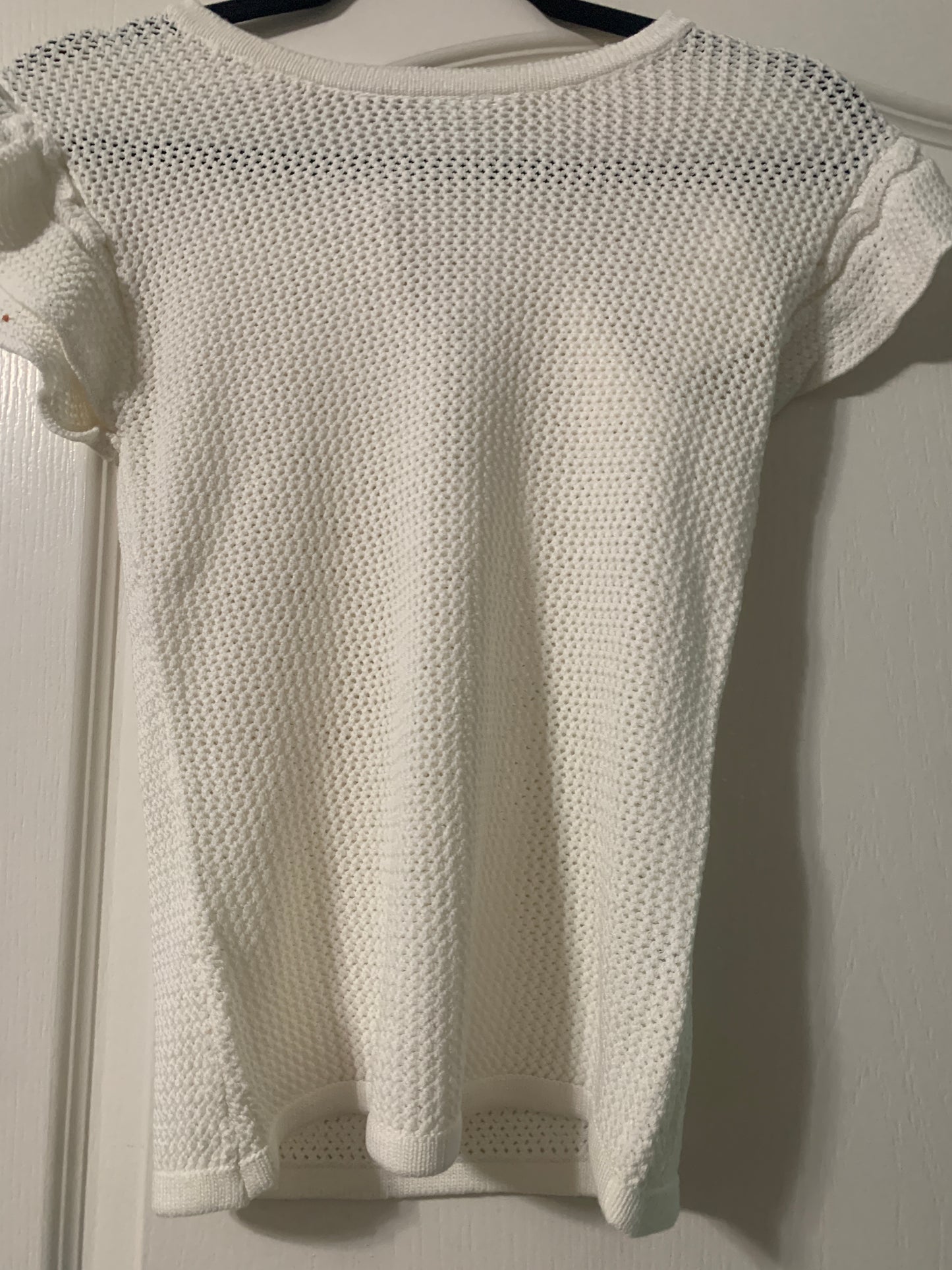 Ivory Ruffle Sleeve Gauze Knit Top