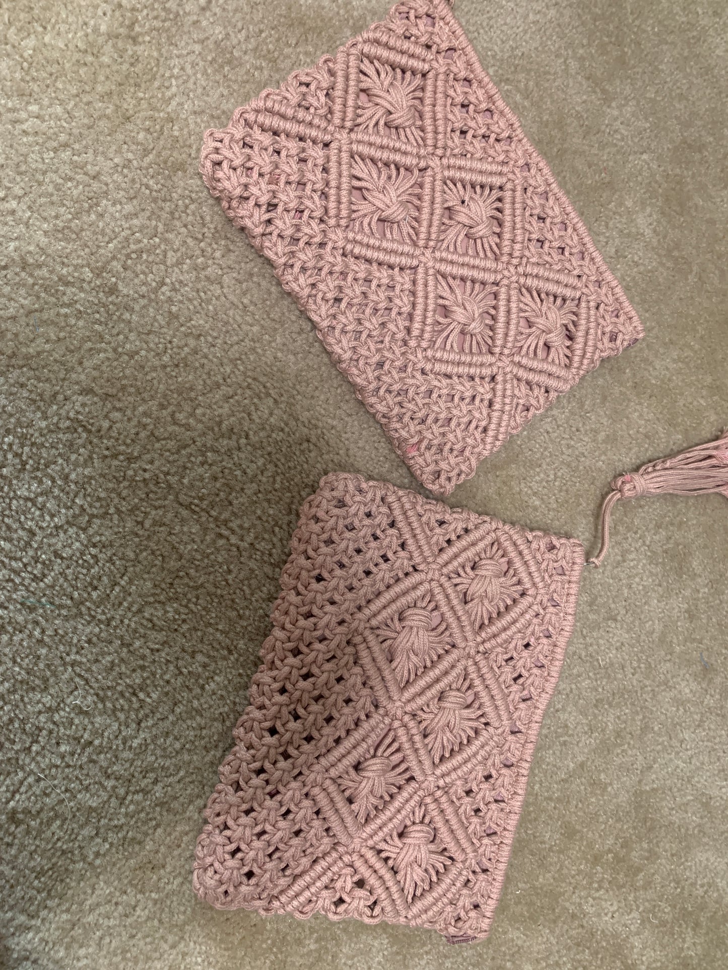Pink Crochet Wristlet