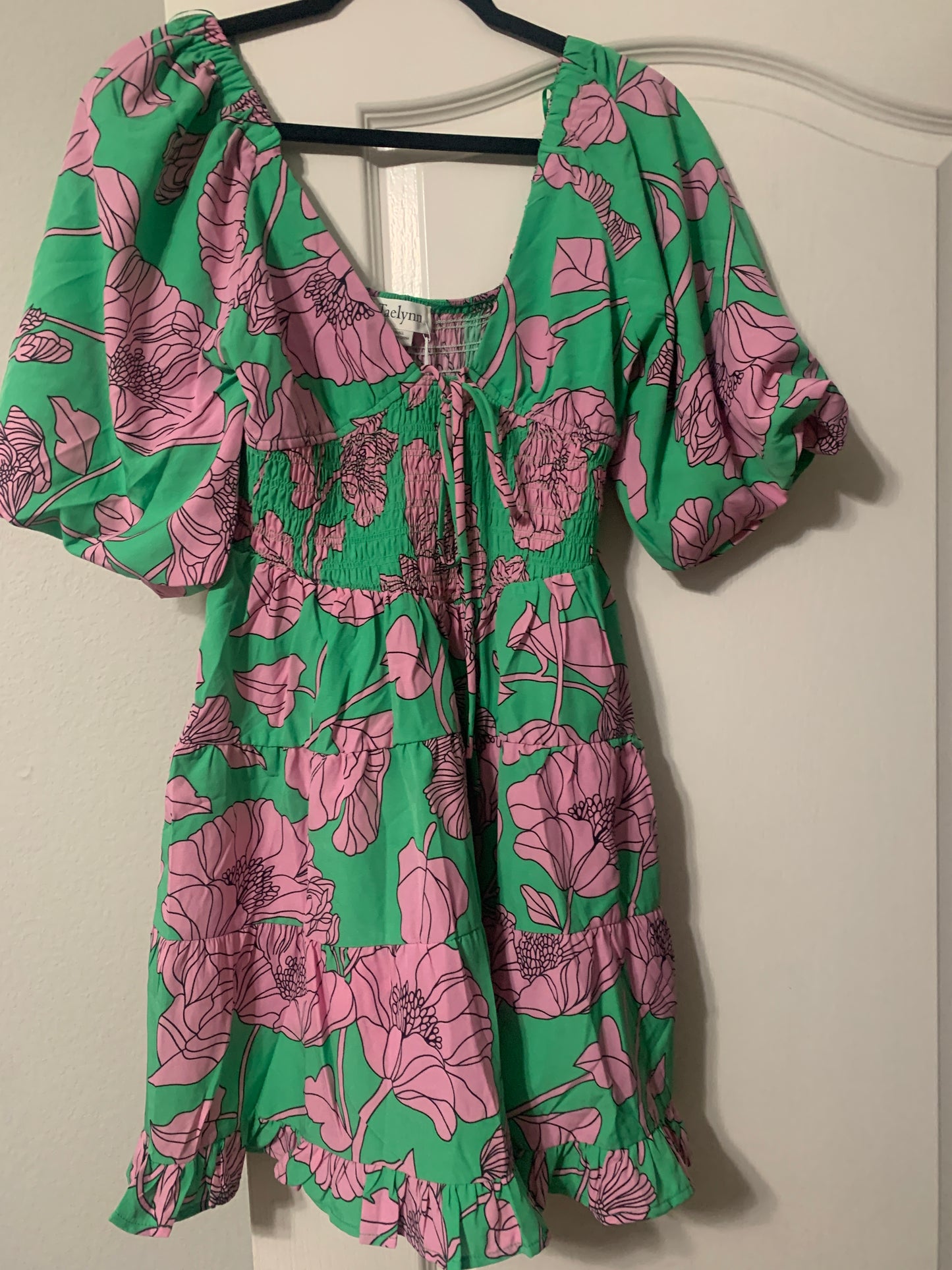 Green/Pink Floral Dress