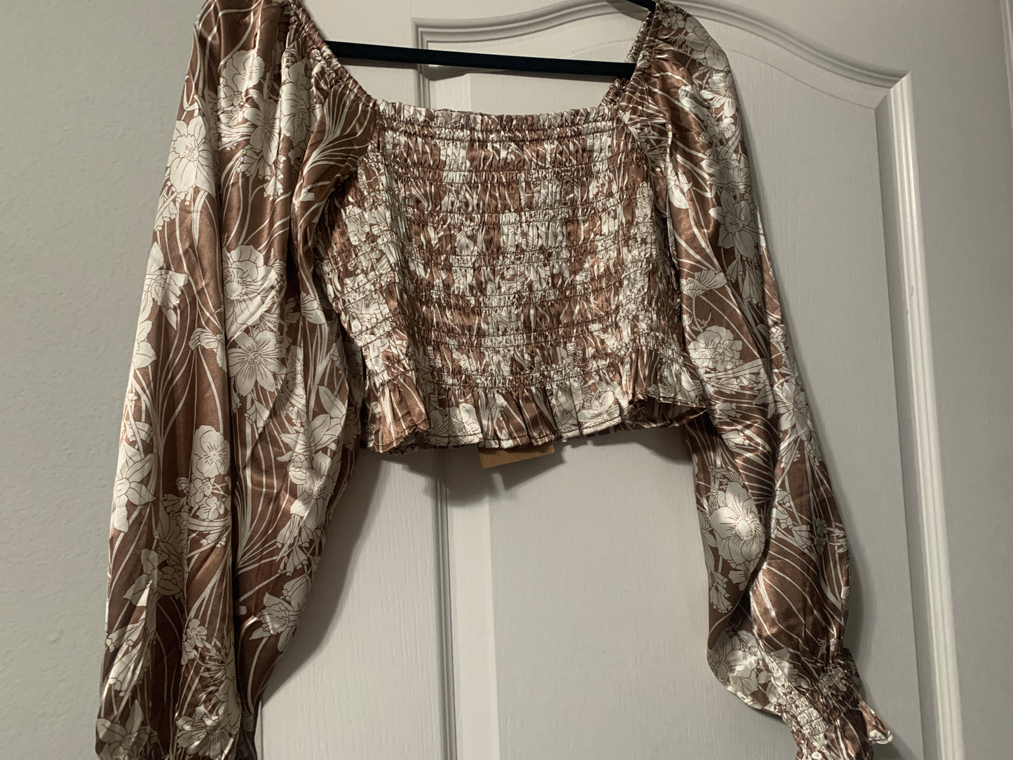 Mocha Floral Print Top