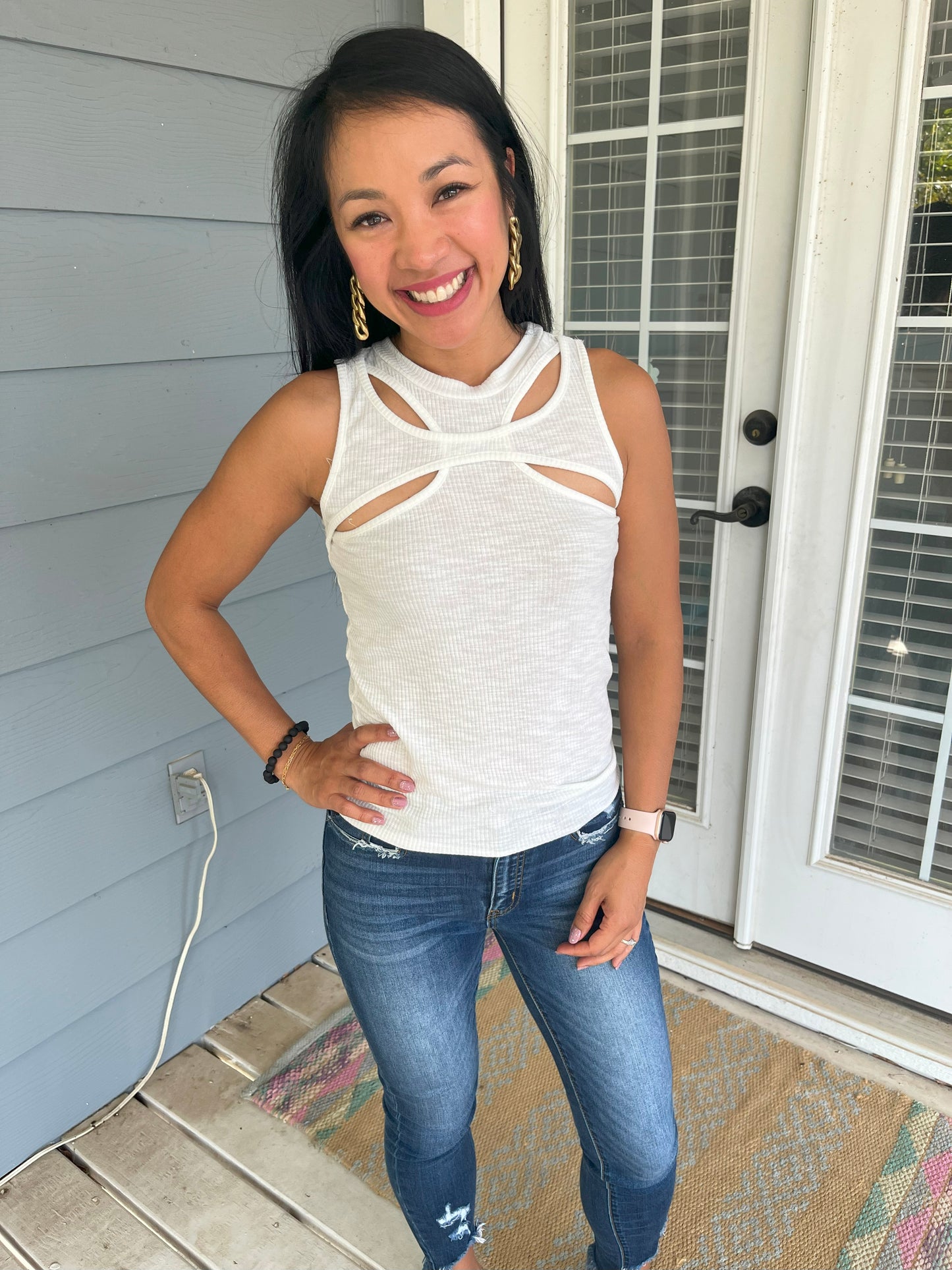 POL White Cut Out Tank