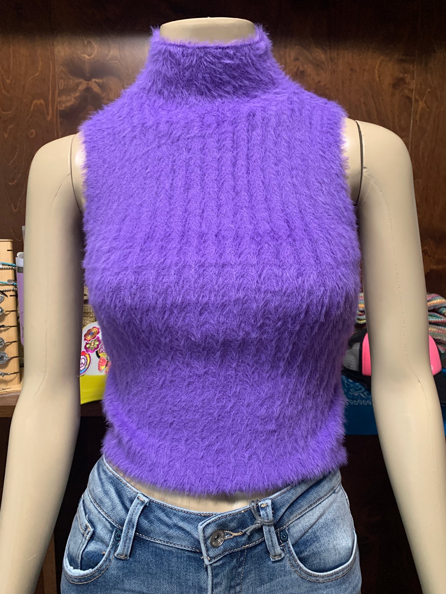 Lavender Mock Neck Top