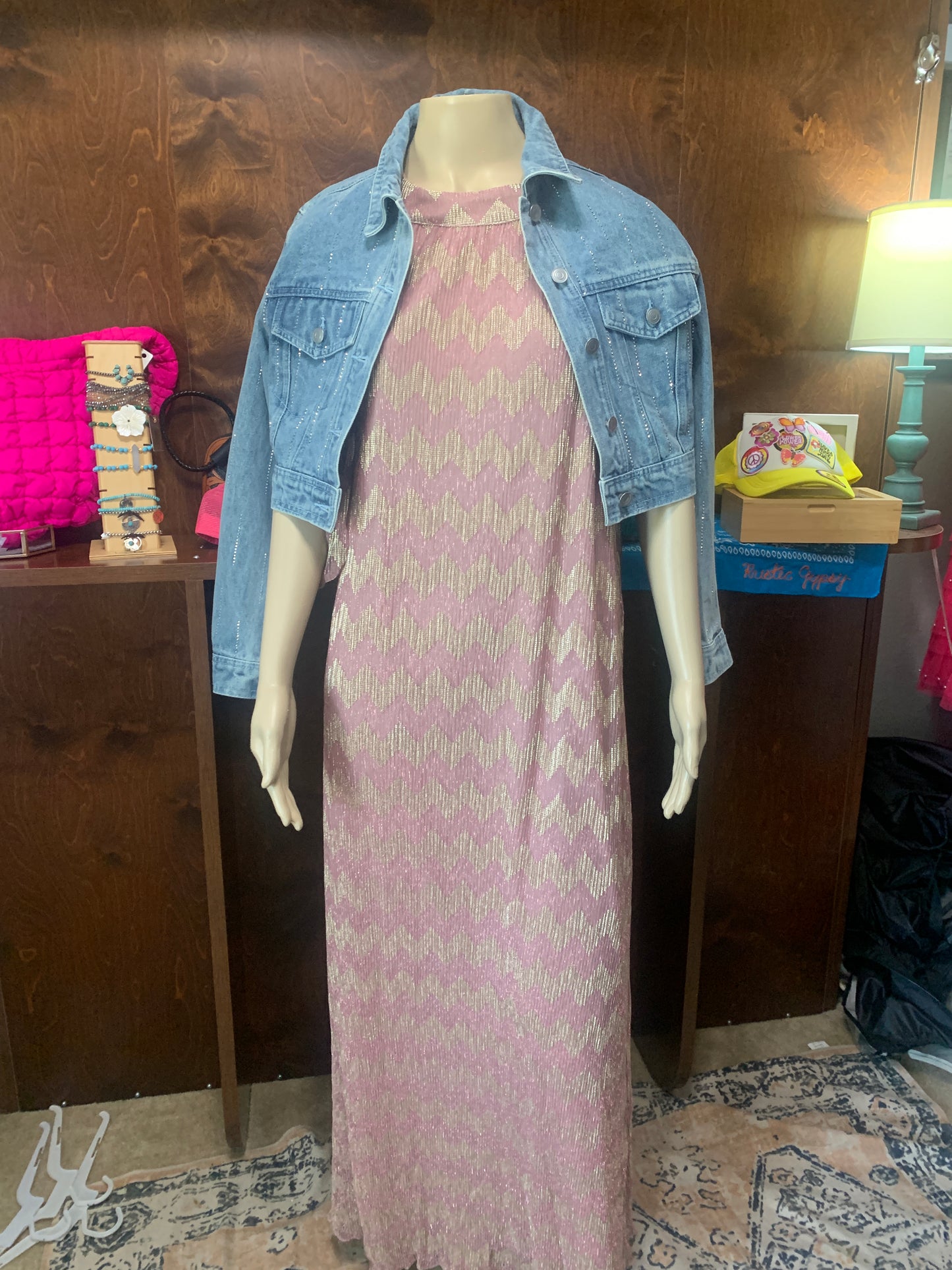 Blush Neck Tie Maxi Dress