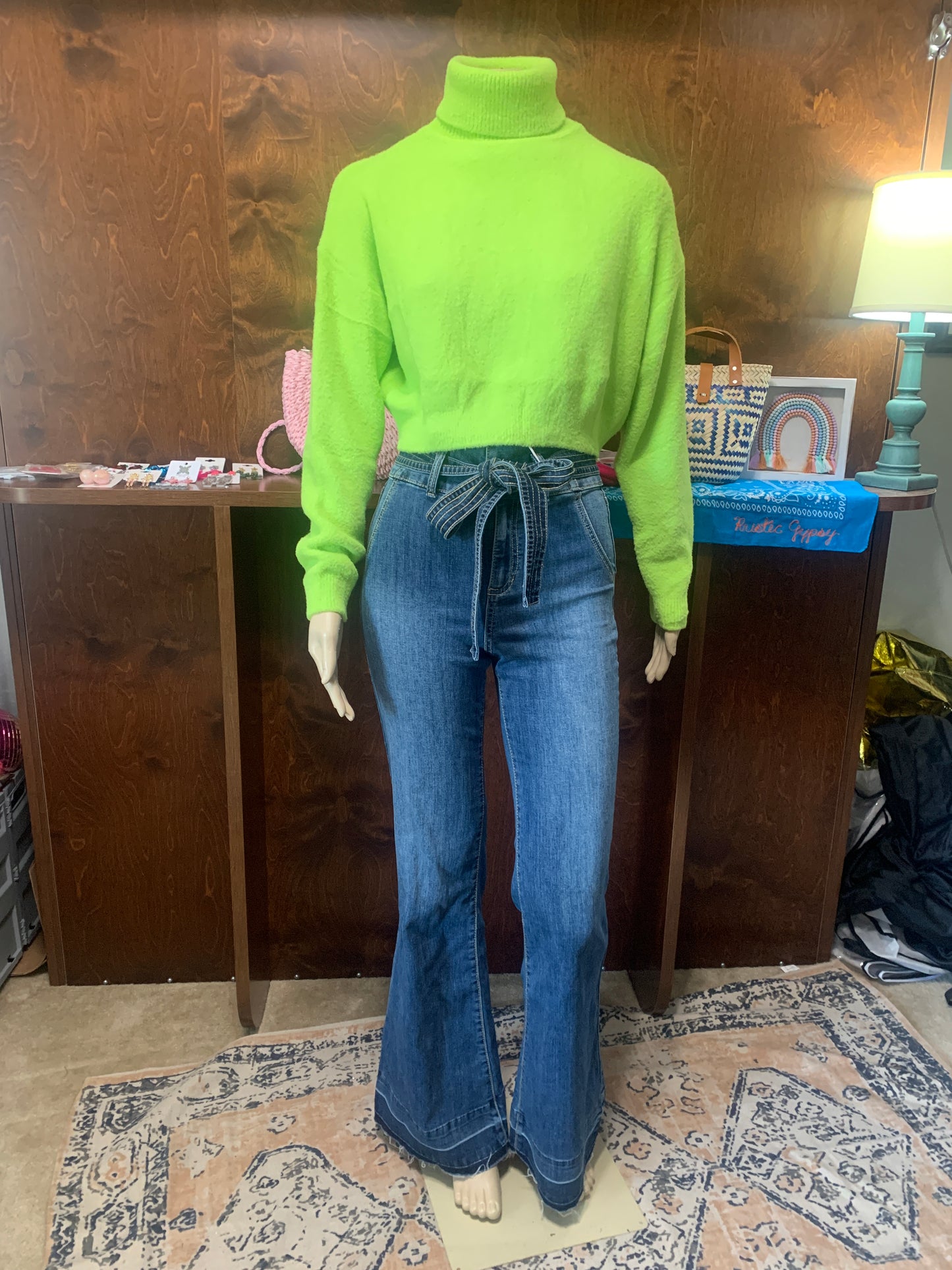Fuzzy Lime Sweater