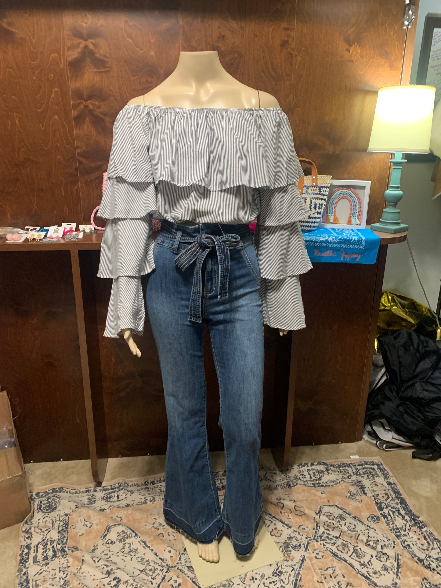 Striped Off the Shoulder Top