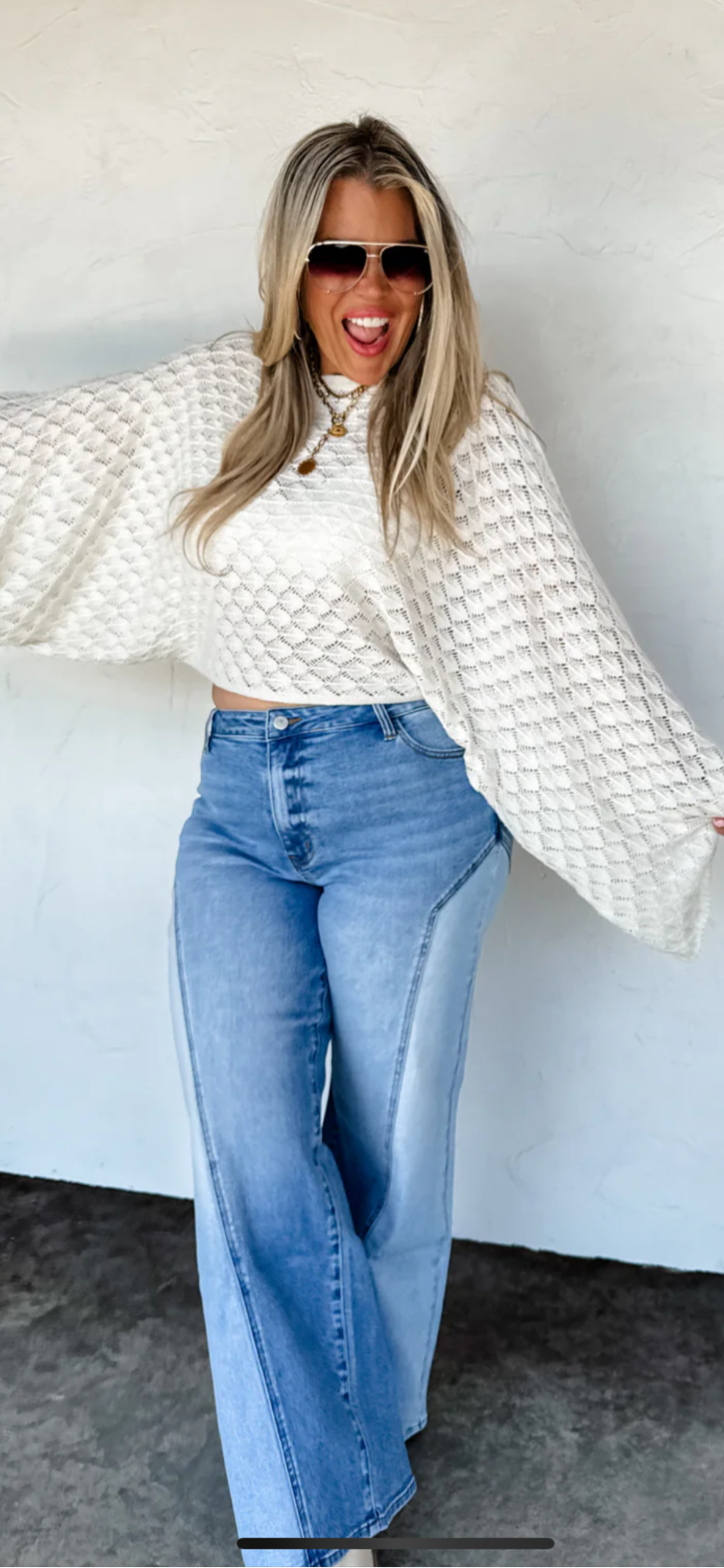 White Free Spirit Bell Sleeve Top