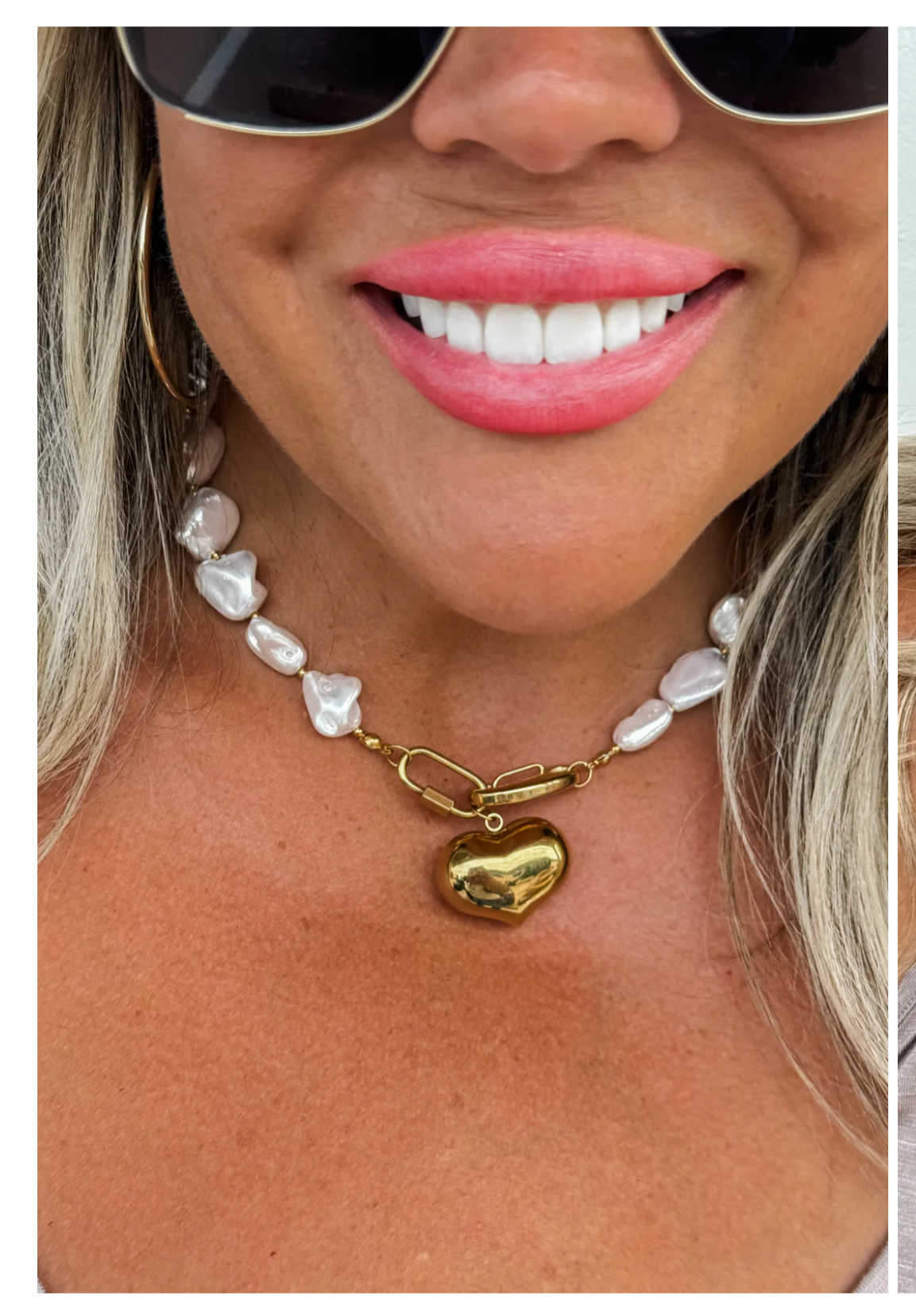 Small Heart Pearl Necklace