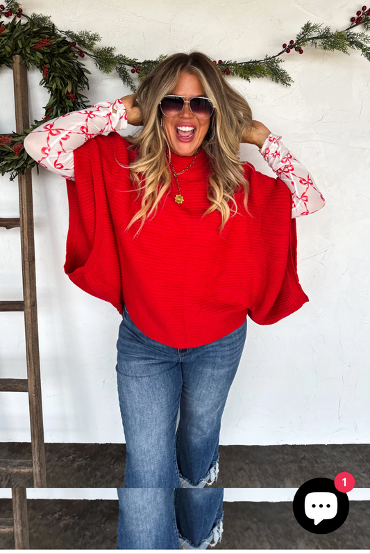 Red Christmas Poncho