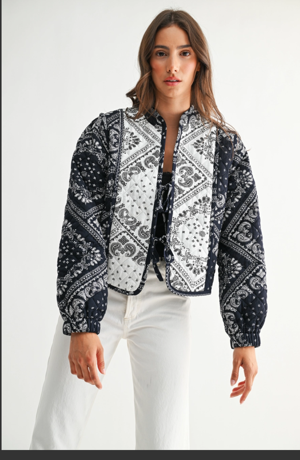 Bandana Patchwork Tie-Front Jacket