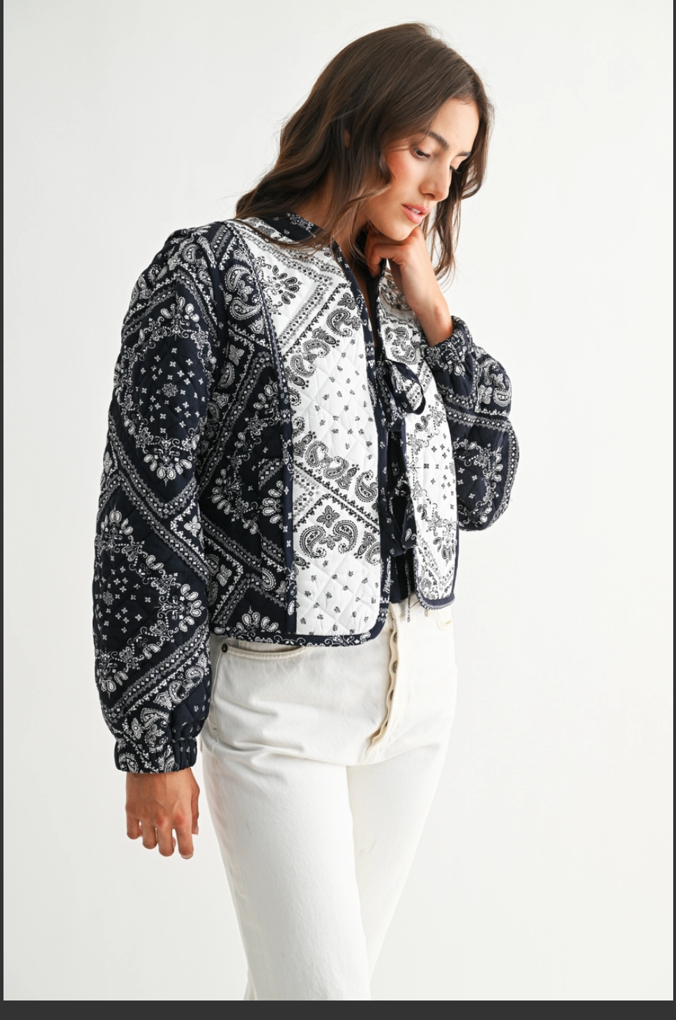 Bandana Patchwork Tie-Front Jacket