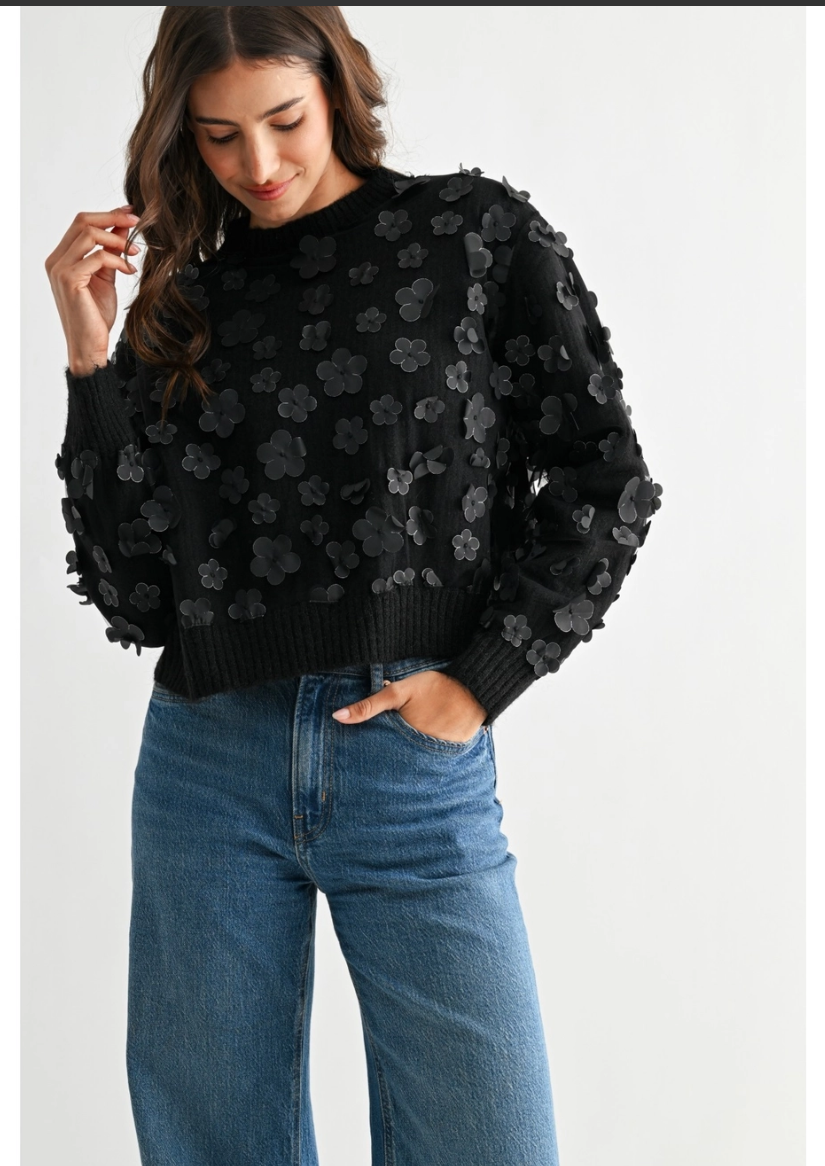 Floral Applique Sweater