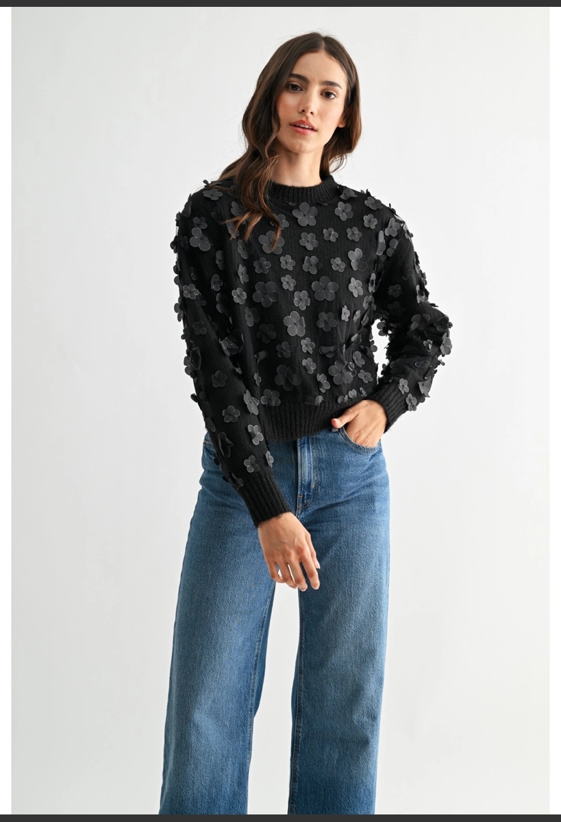 Floral Applique Sweater