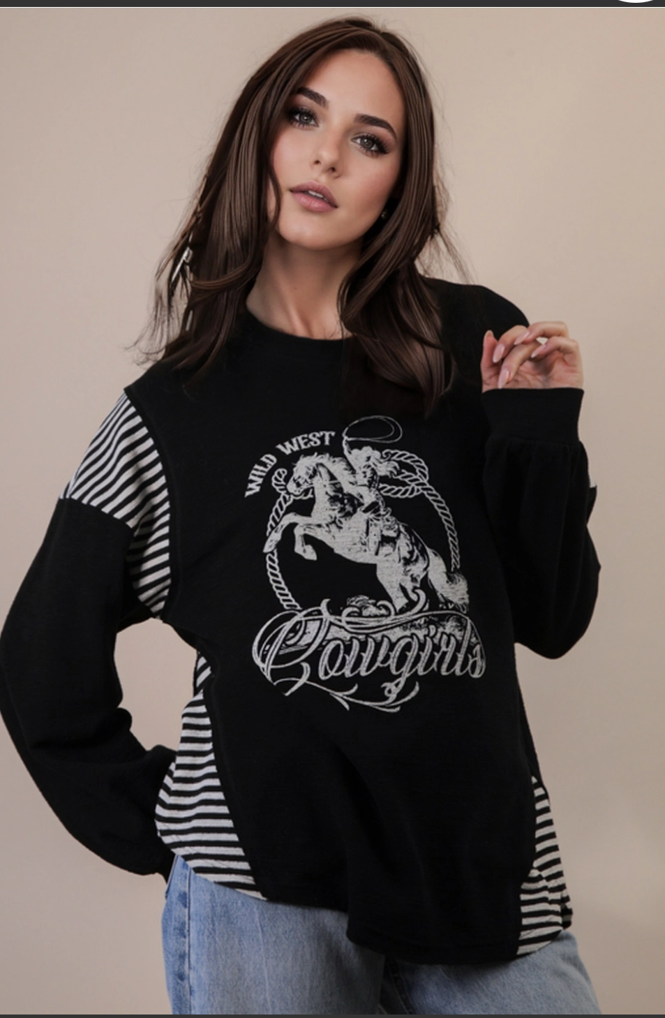 Western Graphic Knit Top