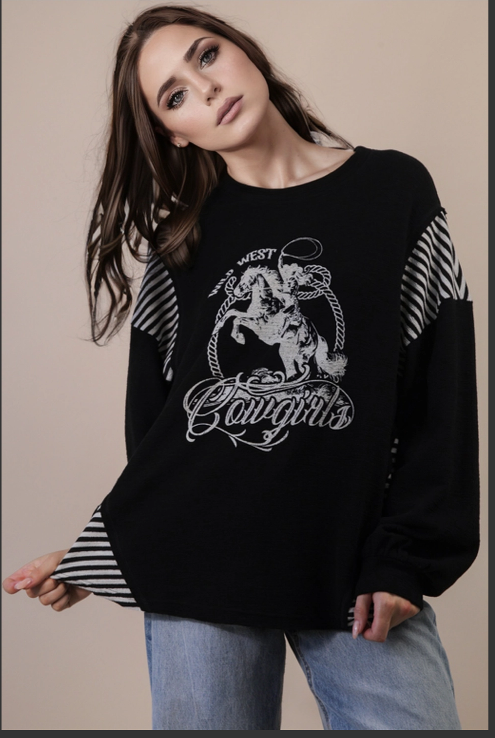 Western Graphic Knit Top