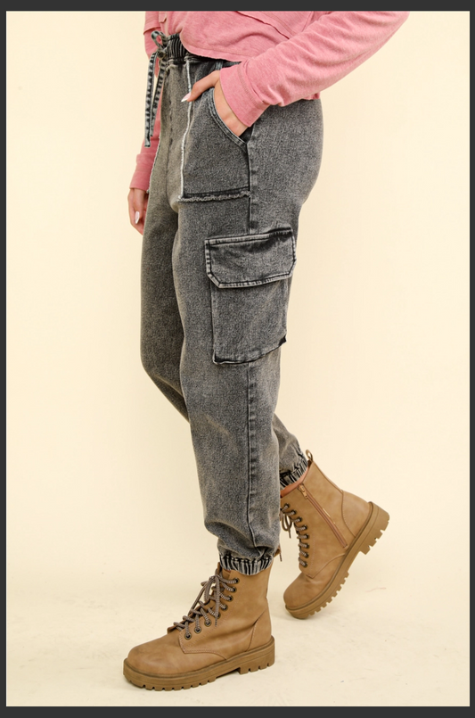 Black Washed Denim Jeans