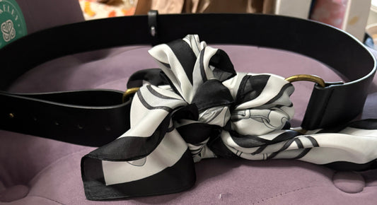 Black/White Scarf Belt
