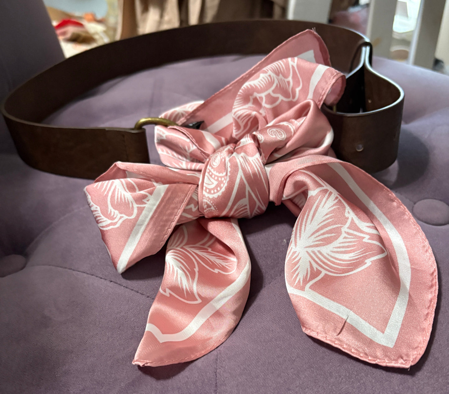 Pink/White Scarf Belt