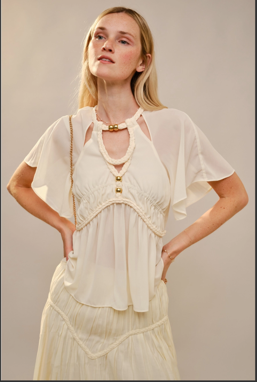 Ivory Braided Bead Top