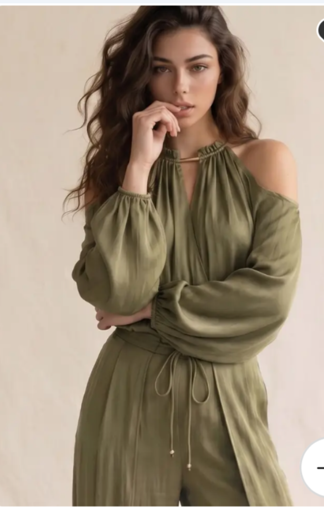 Green Layered Satin Top