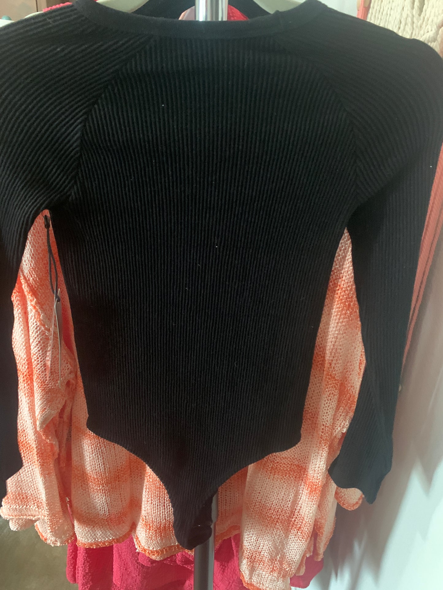 Black Bodysuit with Shoulder Cut-Outs
