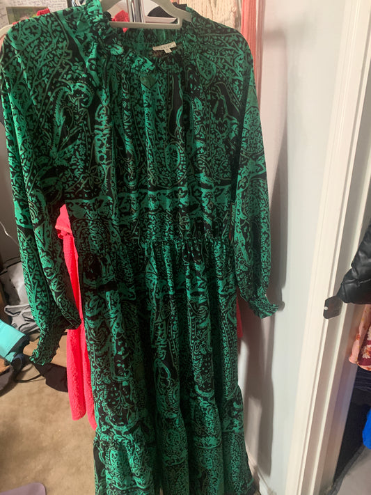 Green/Black Boho Maxi Dress