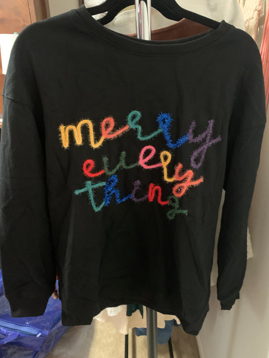 Black Merry Everything Sweatshirt