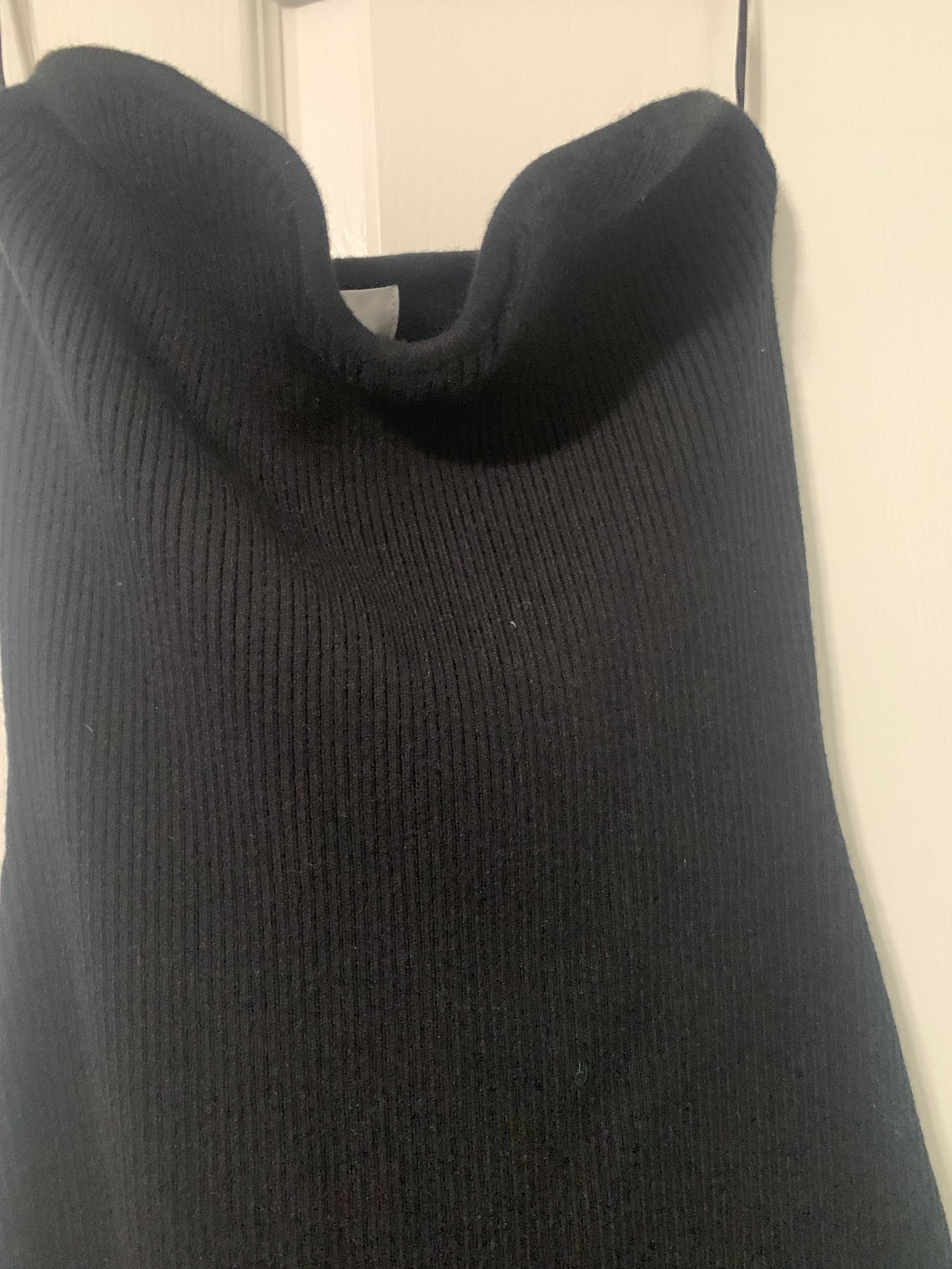 Honey Mango Ribbed Black Dress