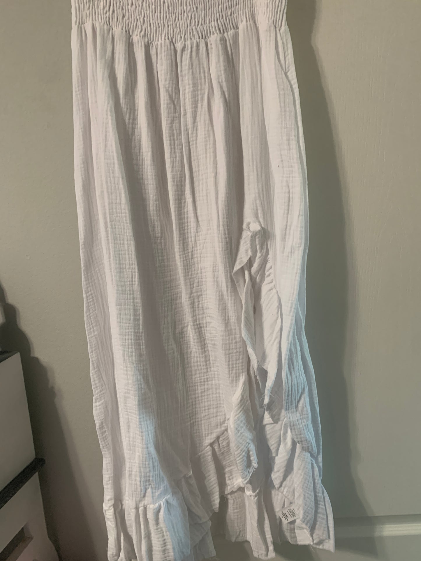White Linen Ruffle Skirt