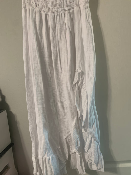 White Linen Ruffle Skirt