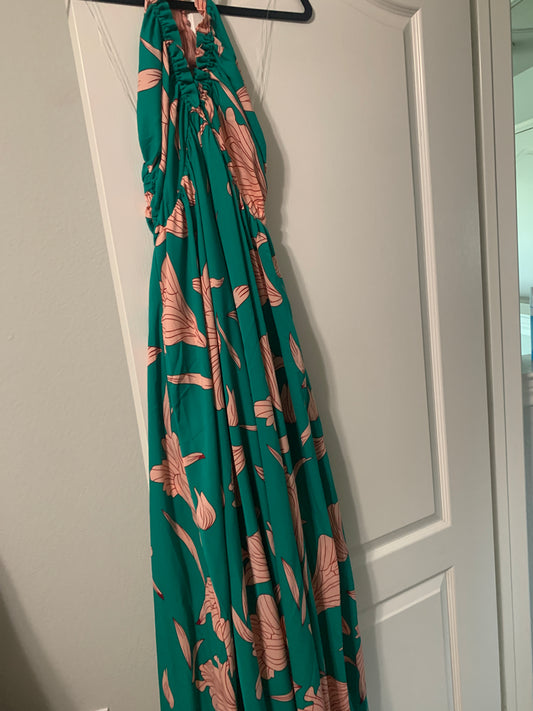 Green Halter Neck Dress