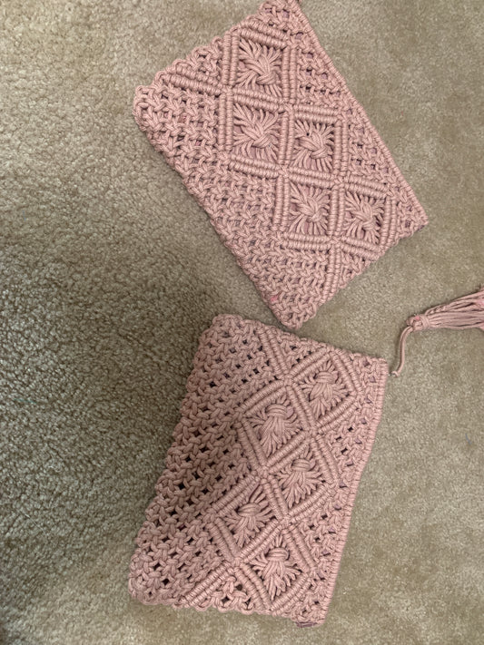 Pink Crochet Wristlet