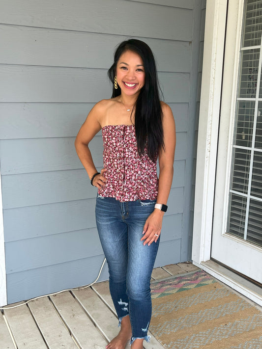 Kori Corduroy Peplum Top