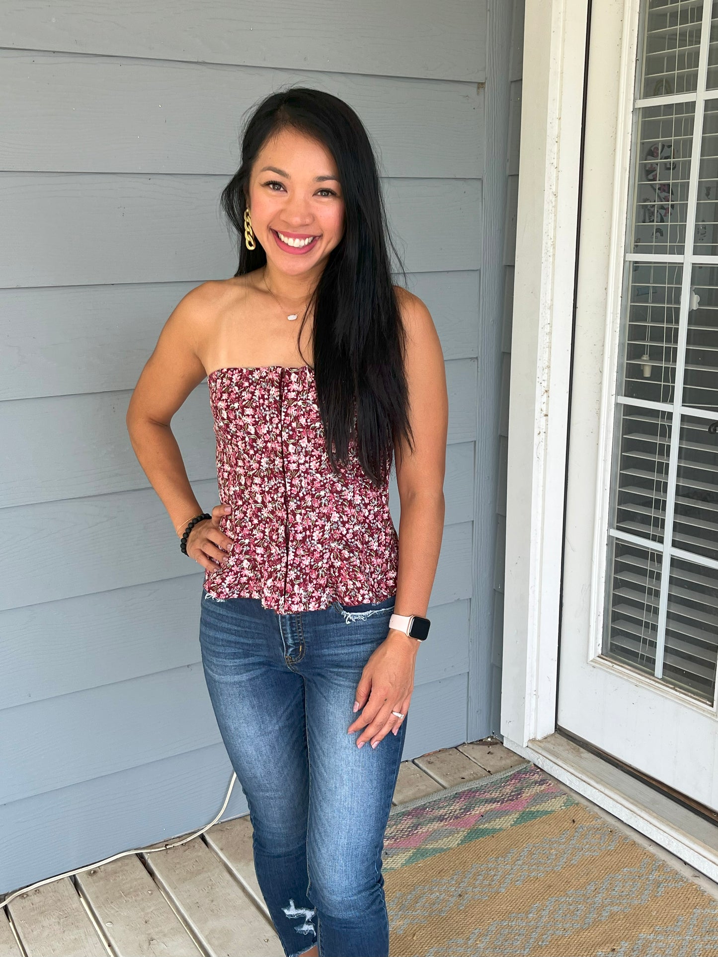 Kori Corduroy Peplum Top