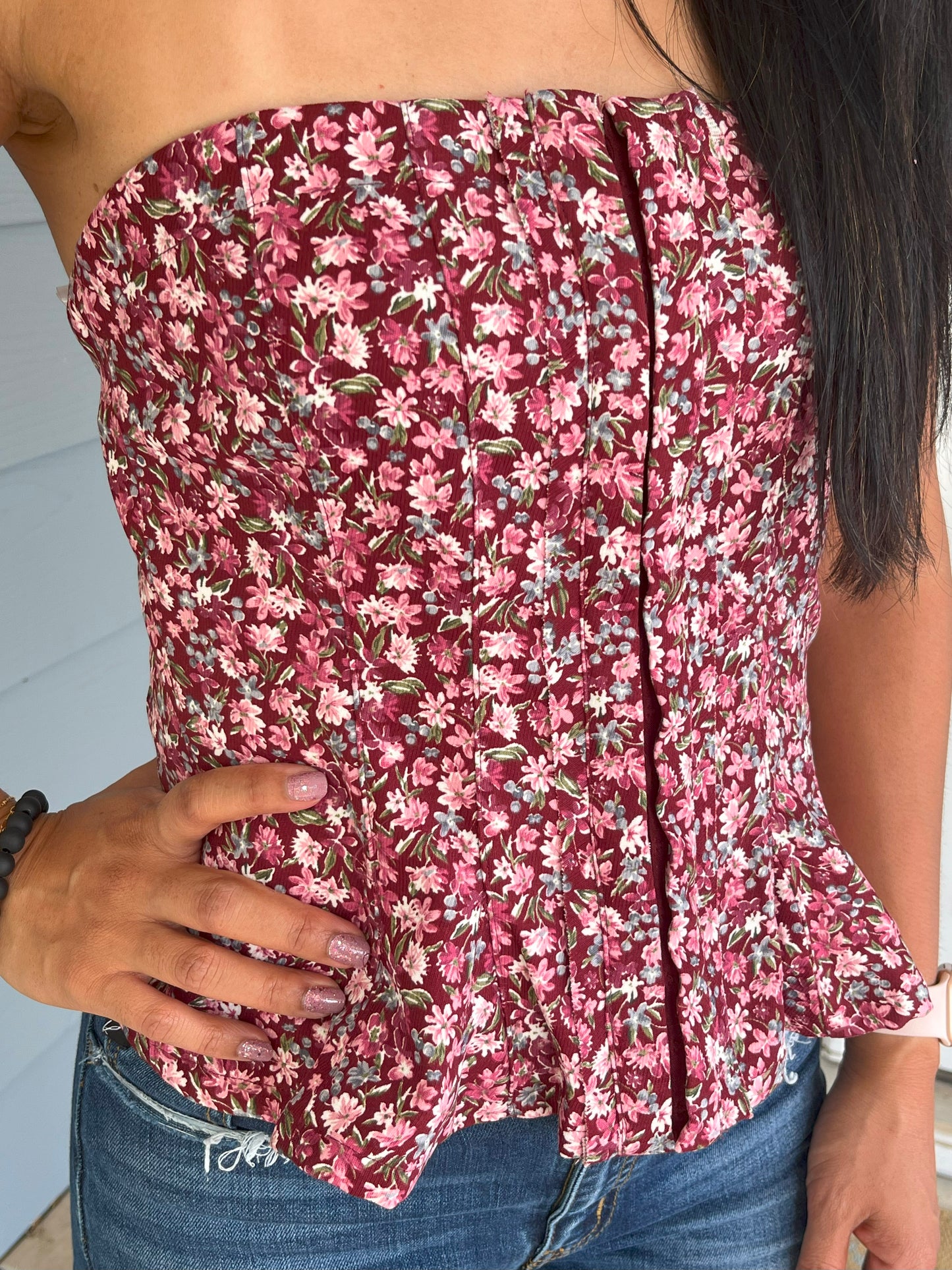 Kori Corduroy Peplum Top