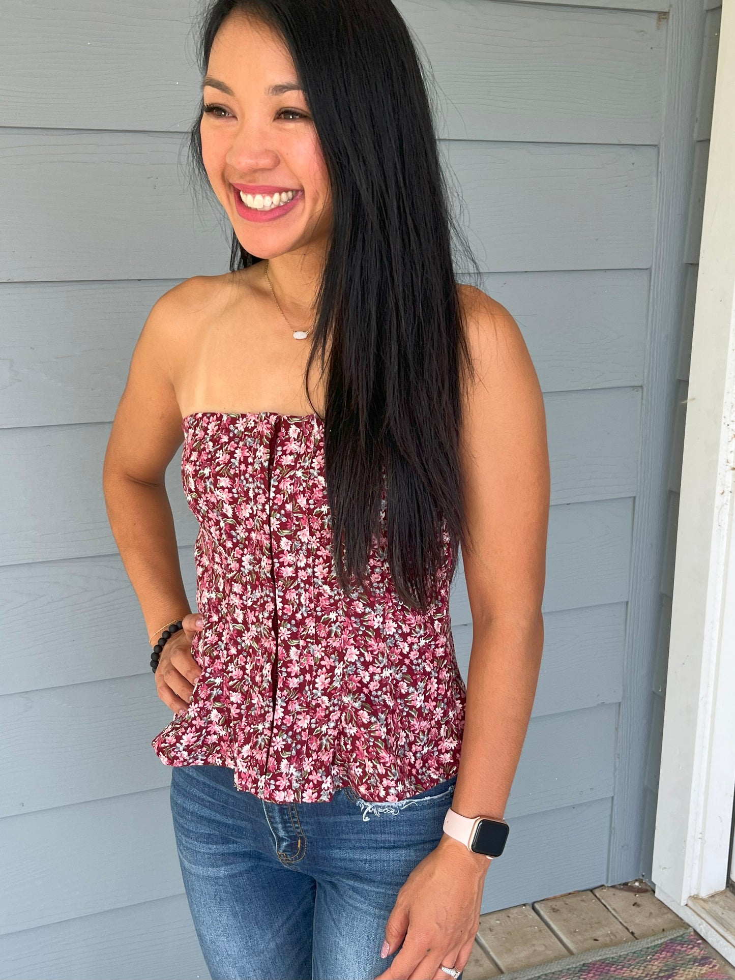 Kori Corduroy Peplum Top
