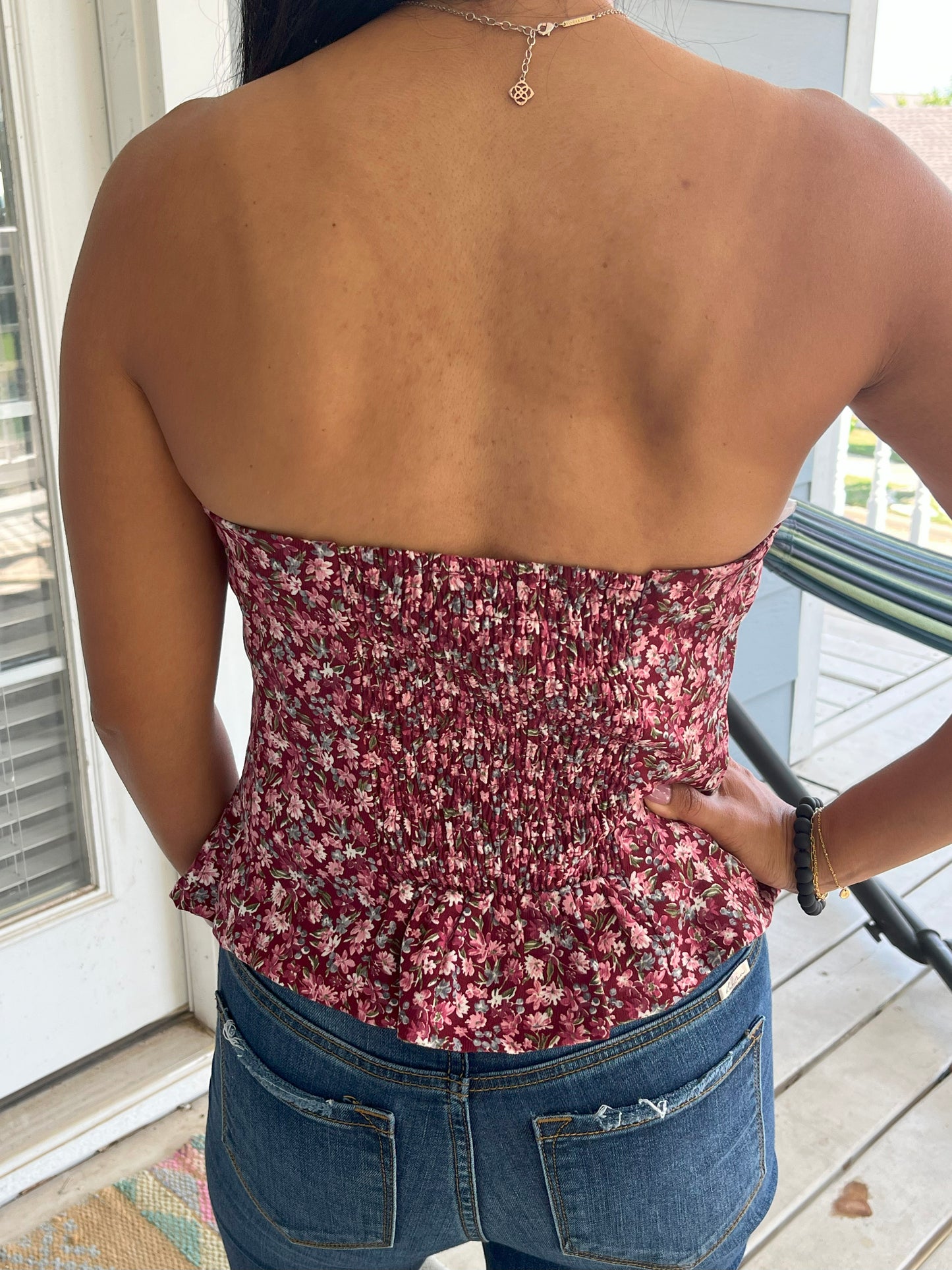 Kori Corduroy Peplum Top