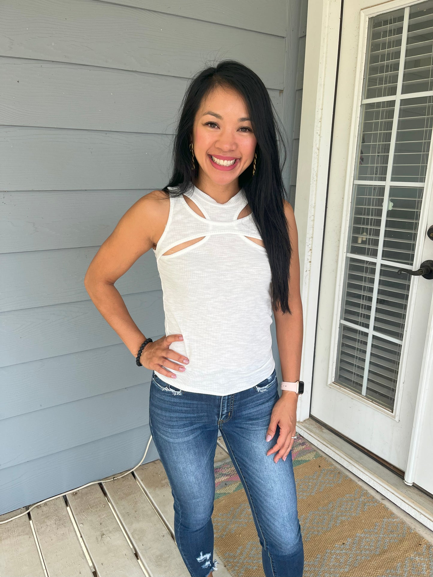 POL White Cut Out Tank