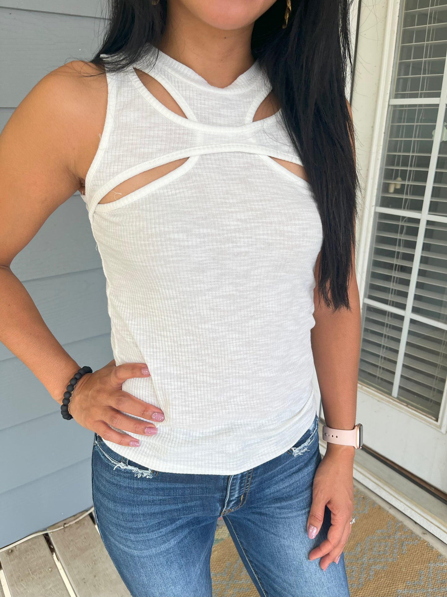 POL White Cut Out Tank
