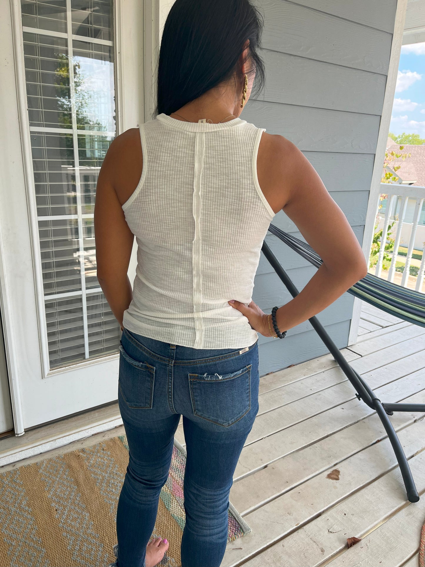 POL White Cut Out Tank