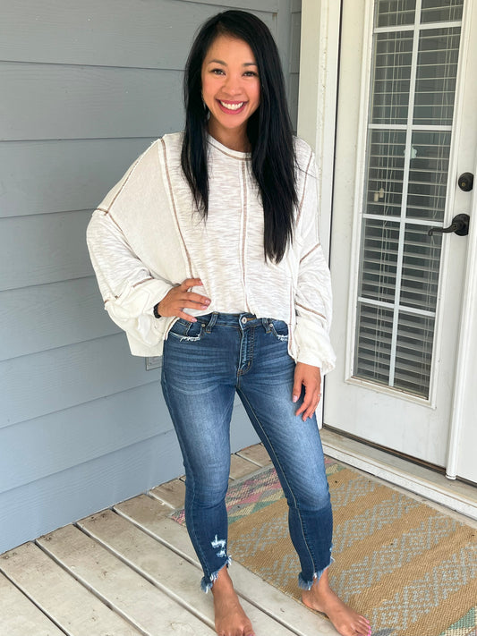 POL White long sleeve top