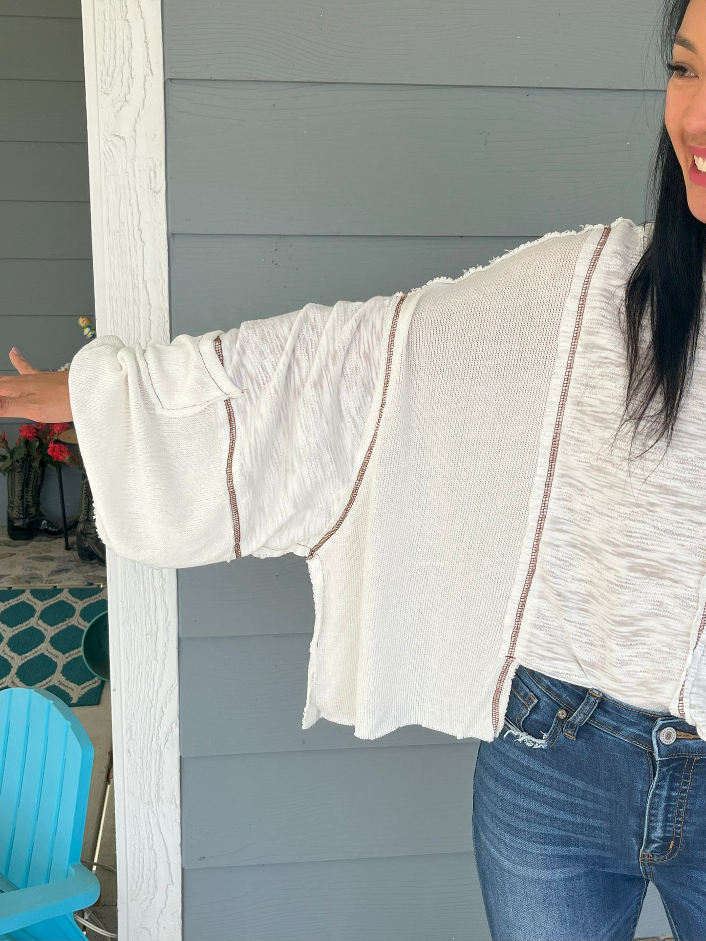 POL White long sleeve top