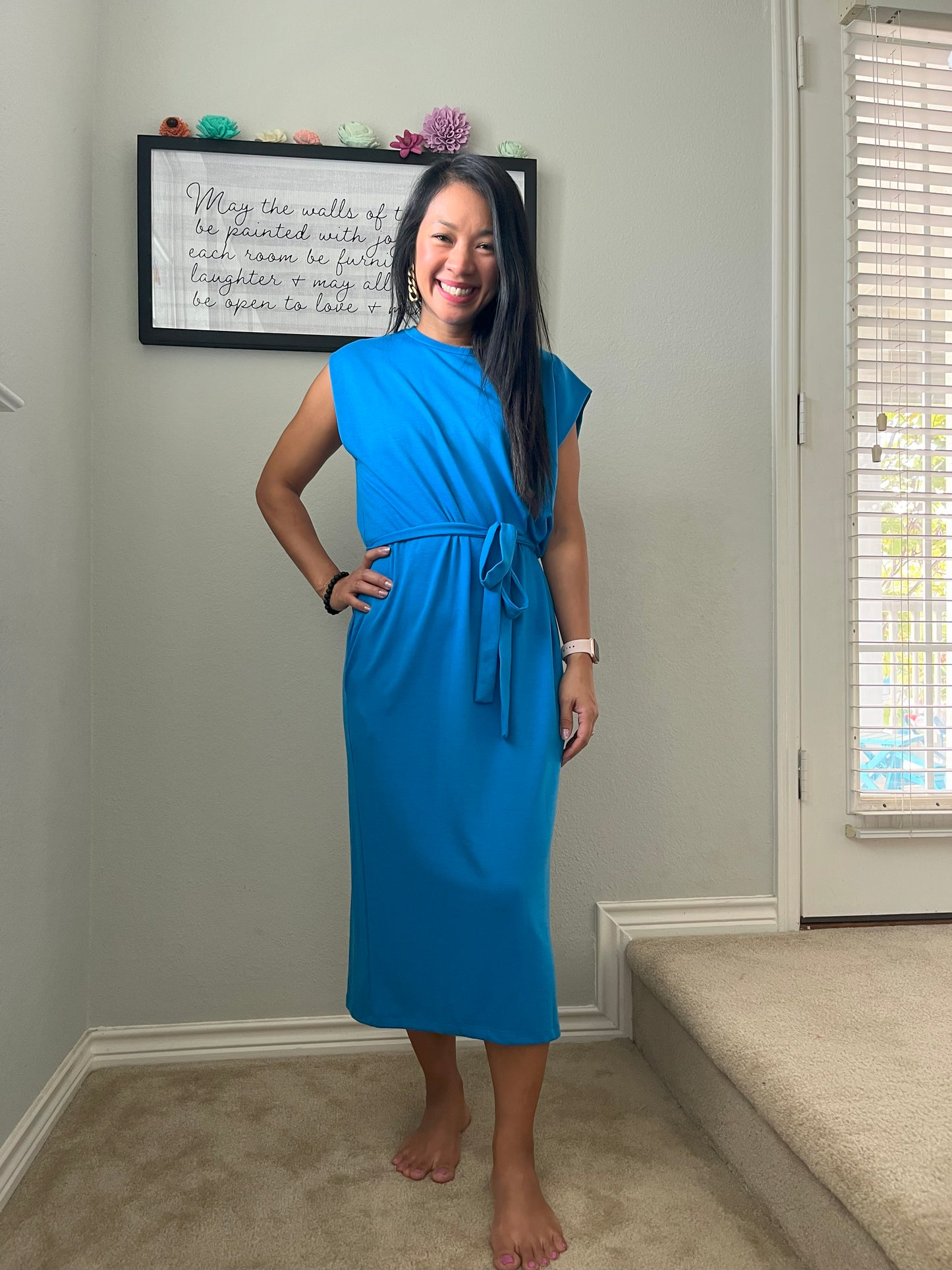 Charlotte Avery Cobalt Blue Midi Dress