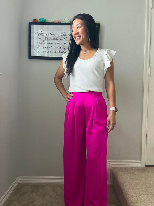 GLAM Fuchsia Silky Pants