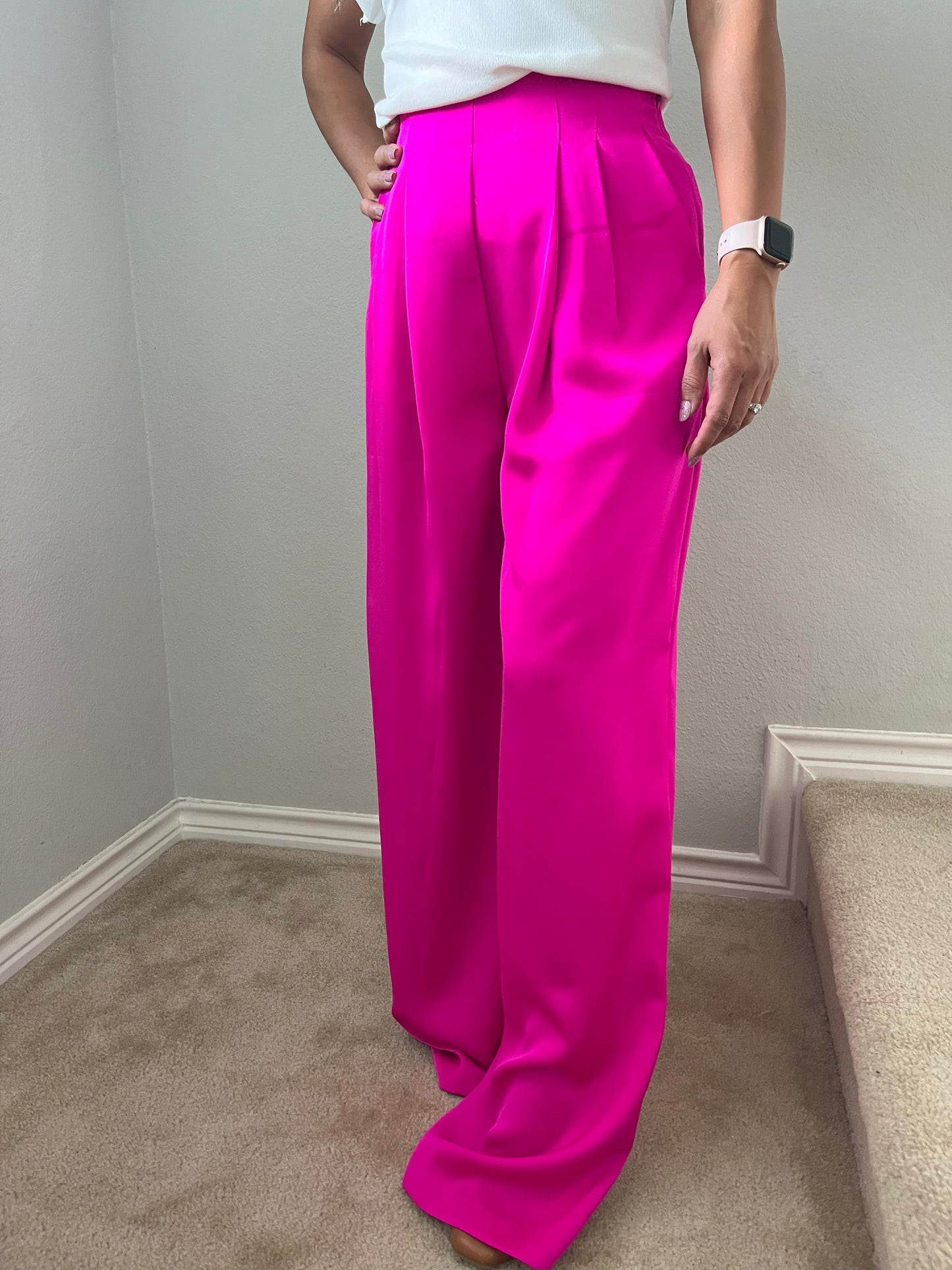 GLAM Fuchsia Silky Pants