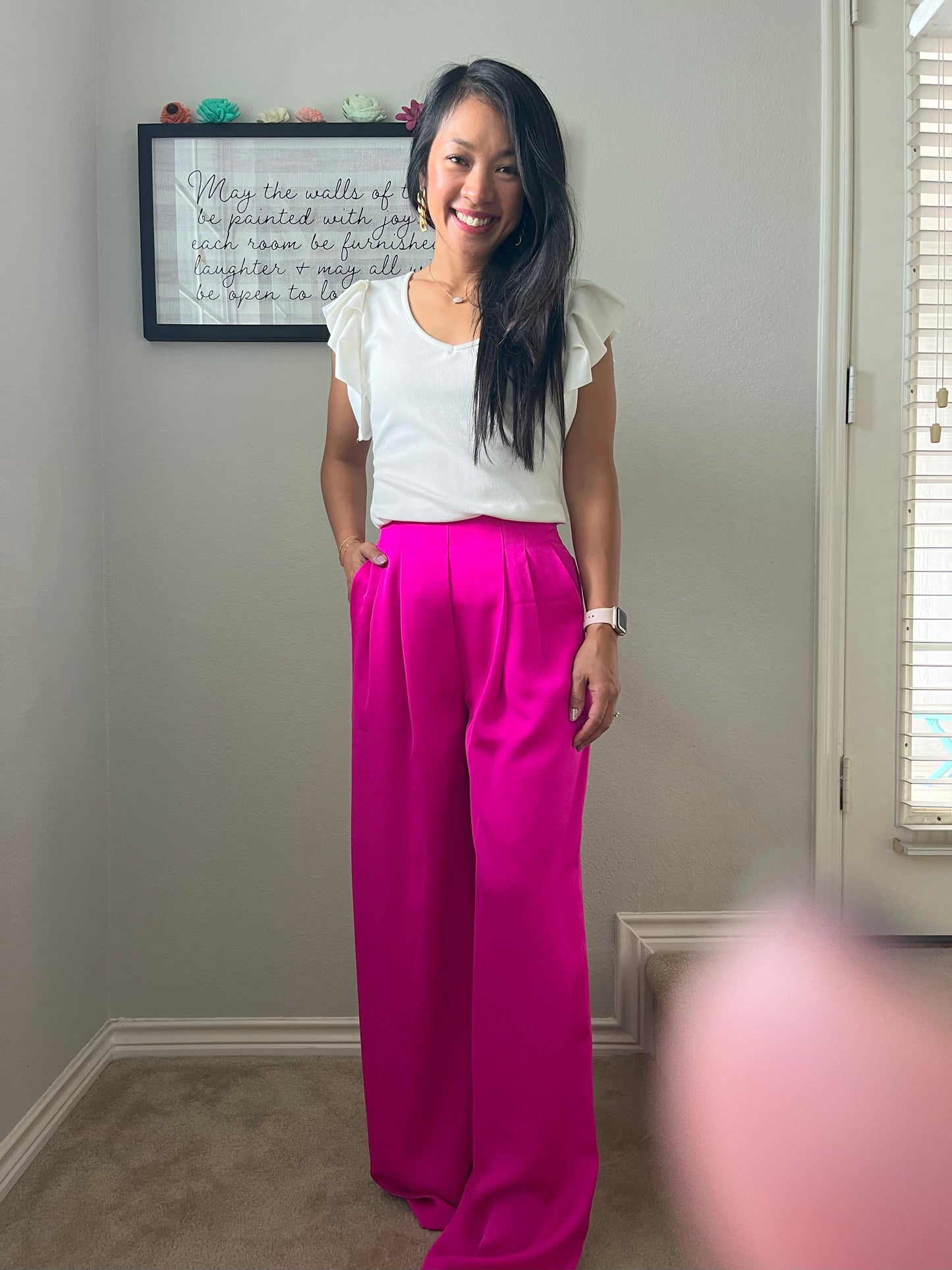 GLAM Fuchsia Silky Pants